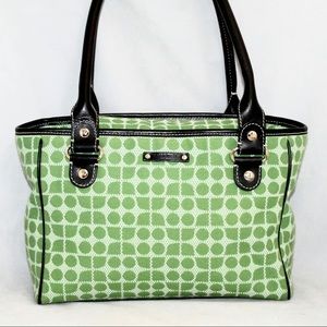 KATE SPADE Green Dot Noel Canvas Satchel